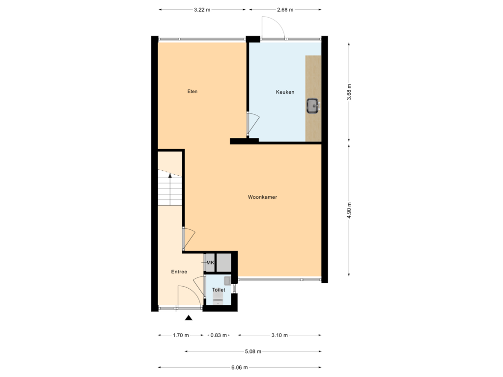 Bekijk plattegrond van Begane Grond van Julianastraat 47