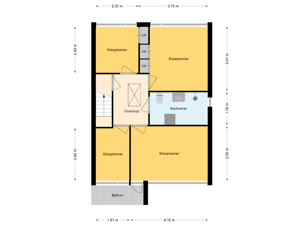 Bekijk plattegrond van 1e Verdieping van Julianastraat 47