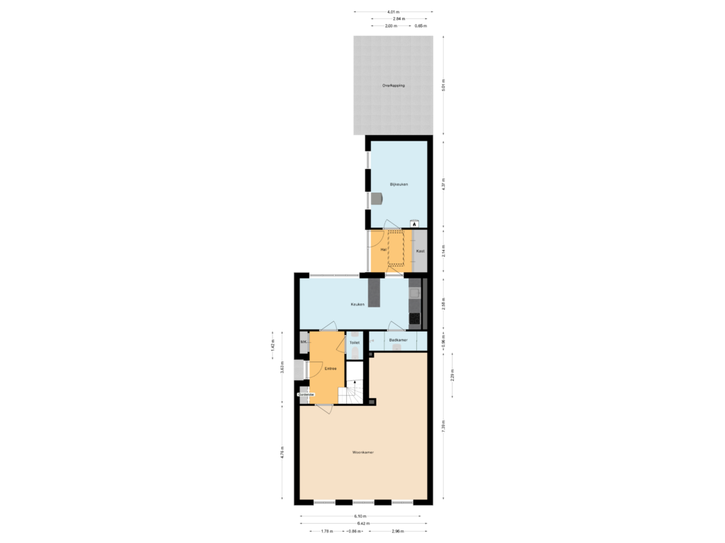 Bekijk plattegrond van Begane grond van Markt 3