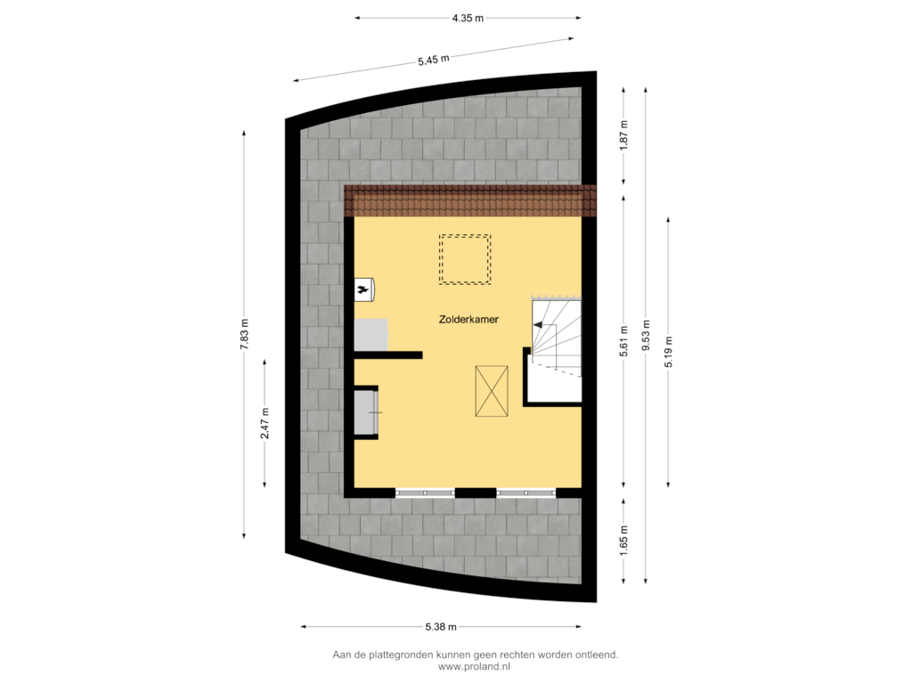 View floorplan of 2e Verdieping of Wim Sonneveldstraat 39