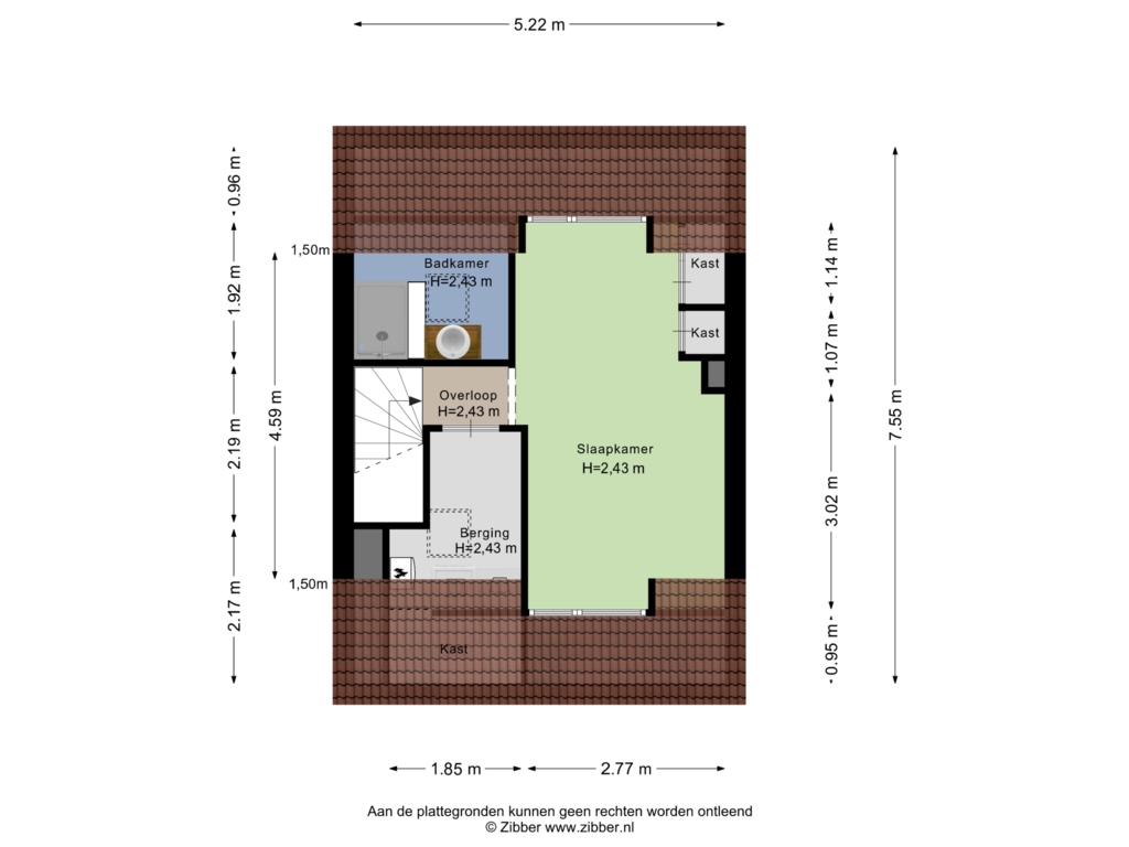 View floorplan of Tweede Verdieping of Vlinderveen 207