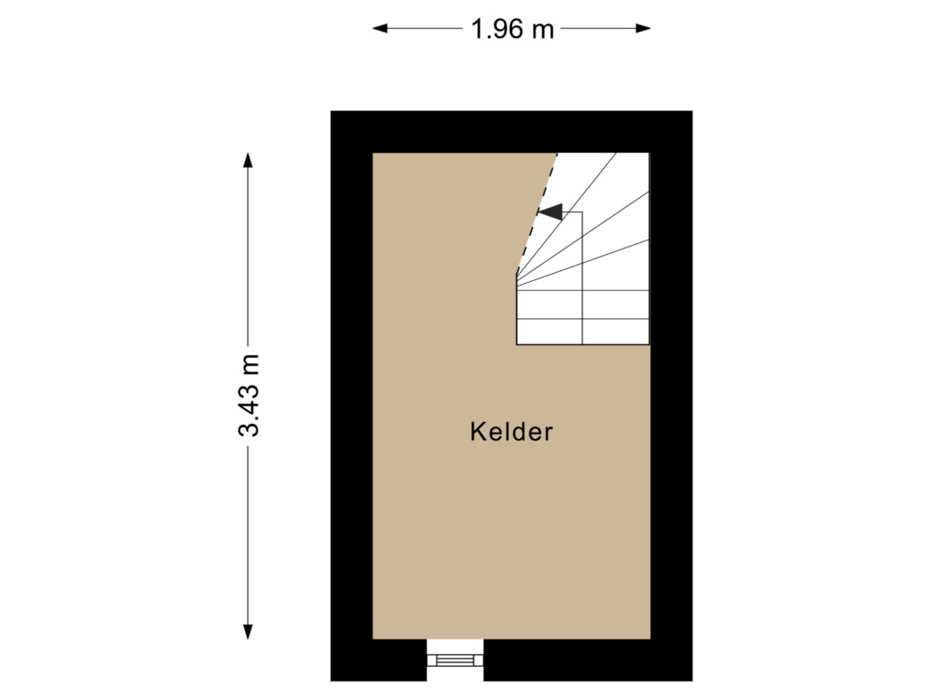 View floorplan of Kelder-1 of Herenstraat 84