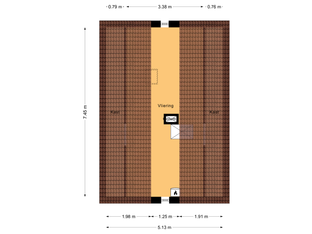 View floorplan of Vliering of Herenstraat 84