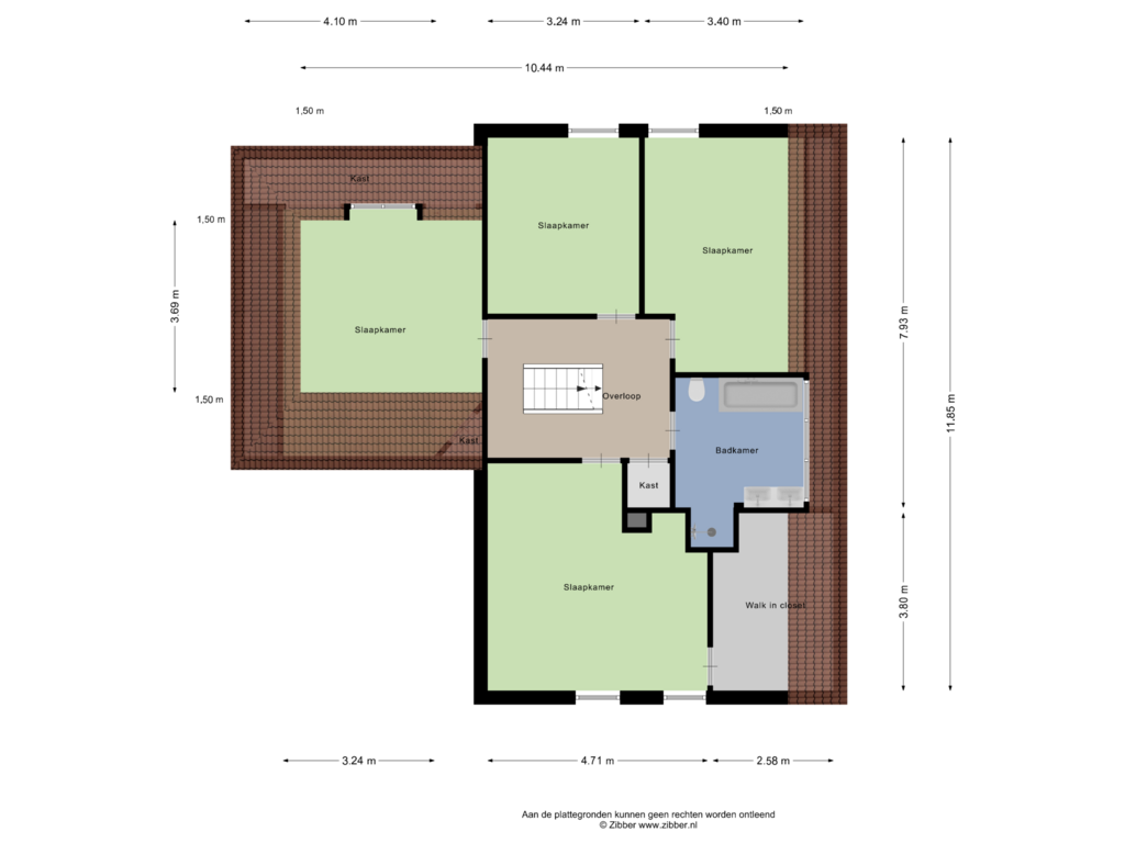 Bekijk plattegrond van Eerste Verdieping van Den Ong 35