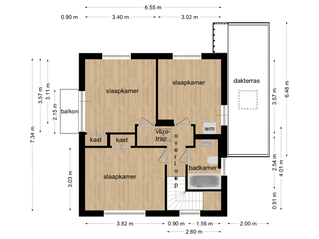 Bekijk plattegrond van Eerste verdieping van Prinsbisdomstraat 33