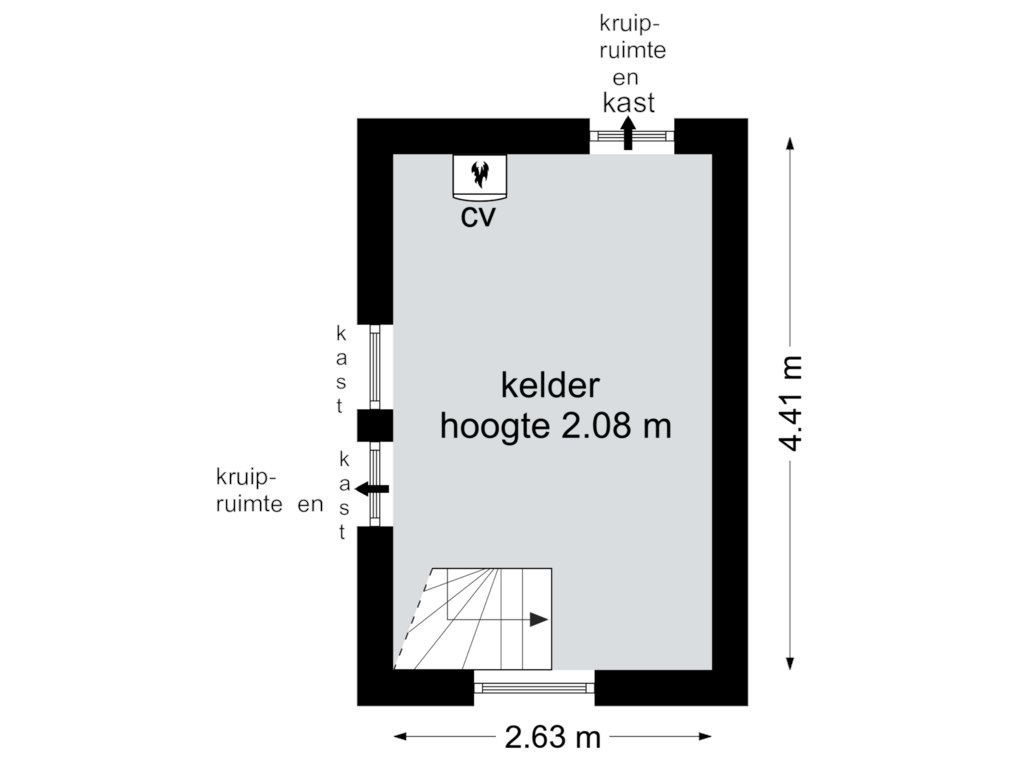 Bekijk plattegrond van Kelder van Prinsbisdomstraat 33