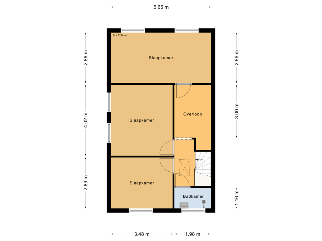 Bekijk plattegrond van Eerste verdieping van Pater de Witstraat 59