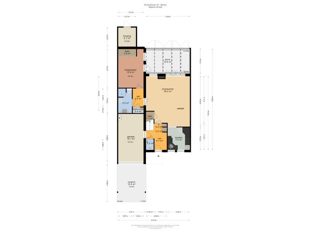 Bekijk plattegrond van BEGANE GROND van De Kuilenaar 35