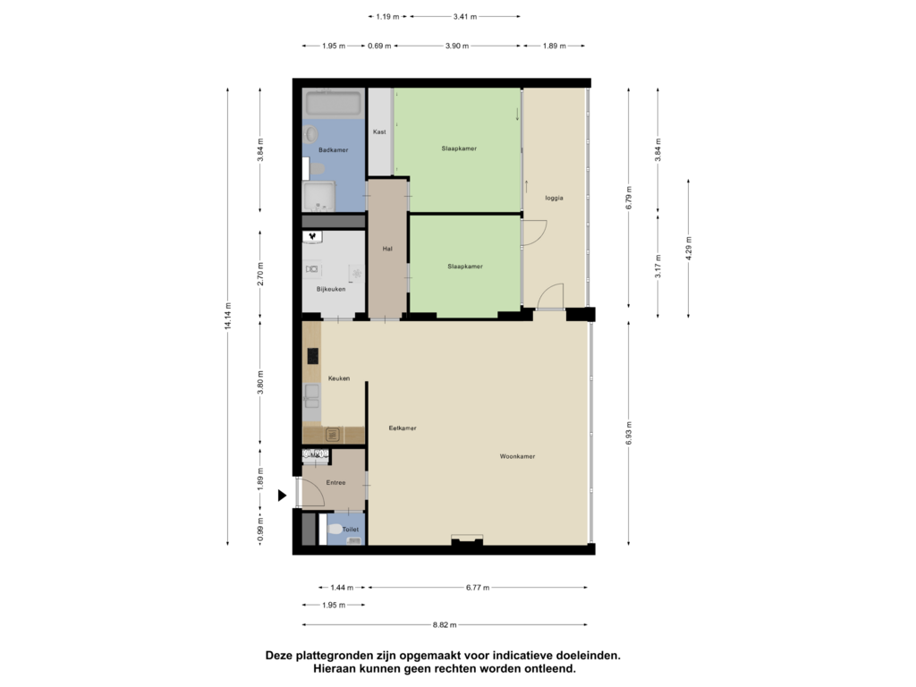 View floorplan of Appartement of Mgr Swinkelsstraat 25