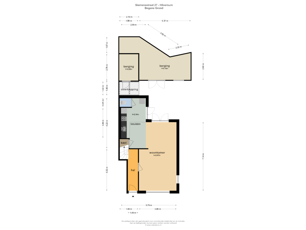 Bekijk plattegrond van BEGANE GROND van Siemensstraat 27