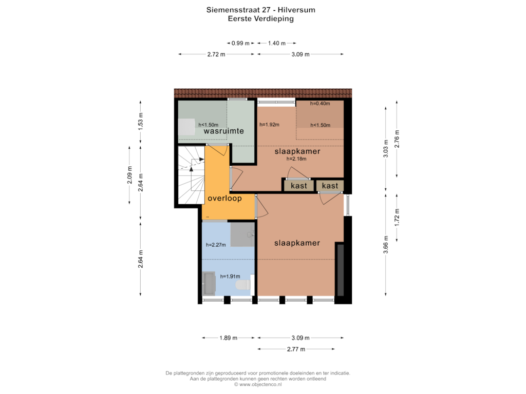 Bekijk plattegrond van EERSTE VERDIEPING van Siemensstraat 27