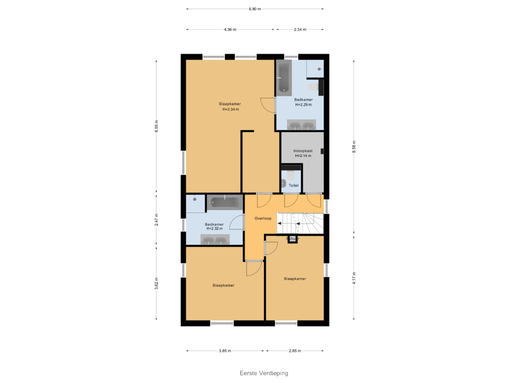 Bekijk plattegrond van Eerste Verdieping van Tolheksbos 6