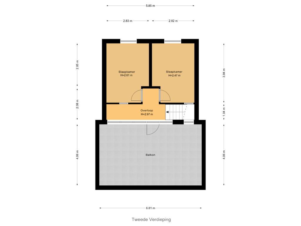 Bekijk plattegrond van Tweede Verdieping van Tolheksbos 6