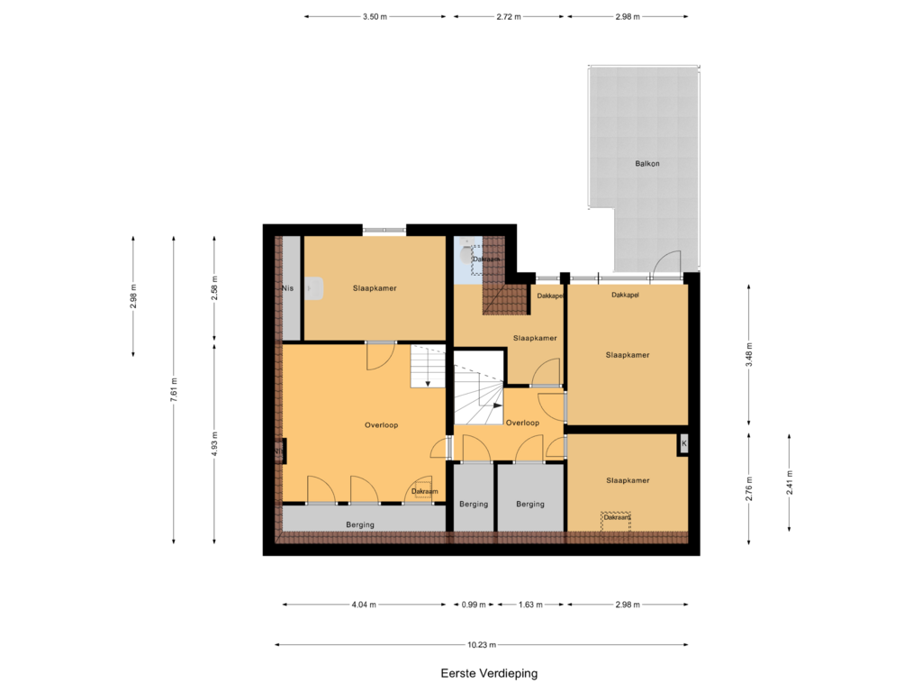 Bekijk plattegrond van Eerste Verdieping van Kerkstraat 15