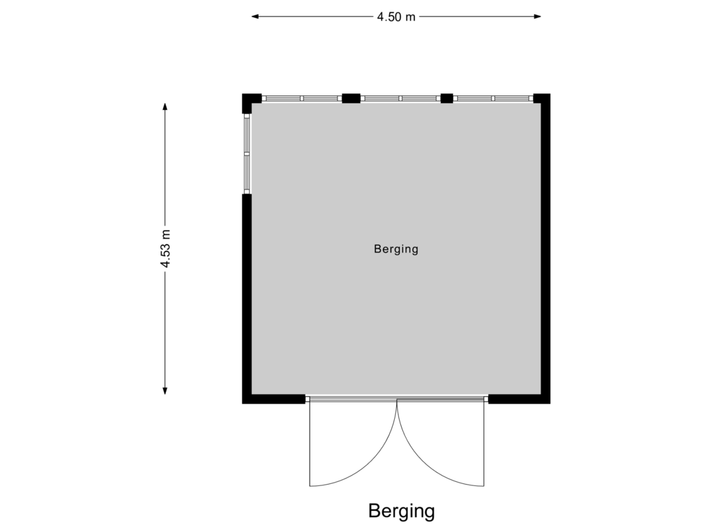 Bekijk plattegrond van Berging van Kerkstraat 15