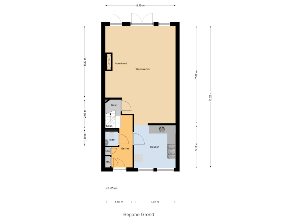 Bekijk plattegrond van Begane Grond van Statenlaan 73