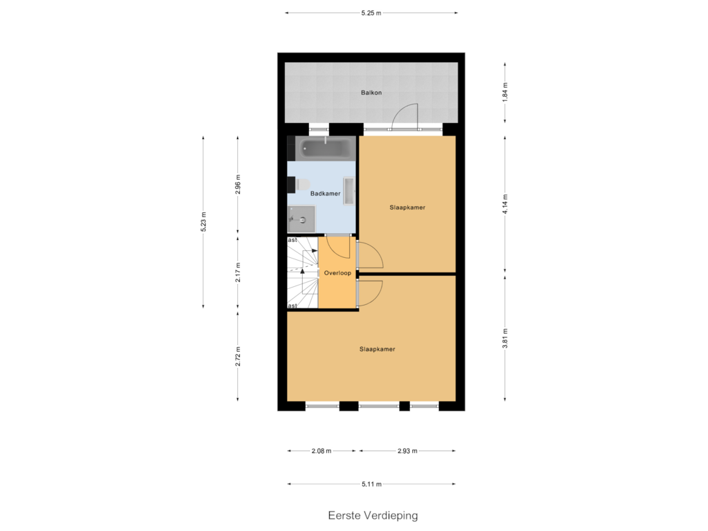 Bekijk plattegrond van Eerste Verdieping van Statenlaan 73