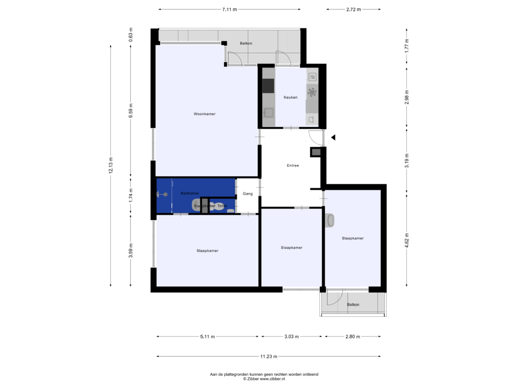 View floorplan of Appartement of Grote Spie 39