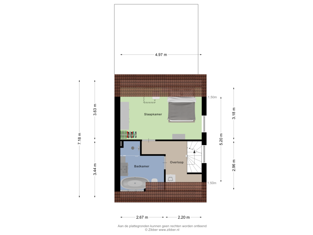 View floorplan of Eerste Verdieping of Wanroijseweg 16