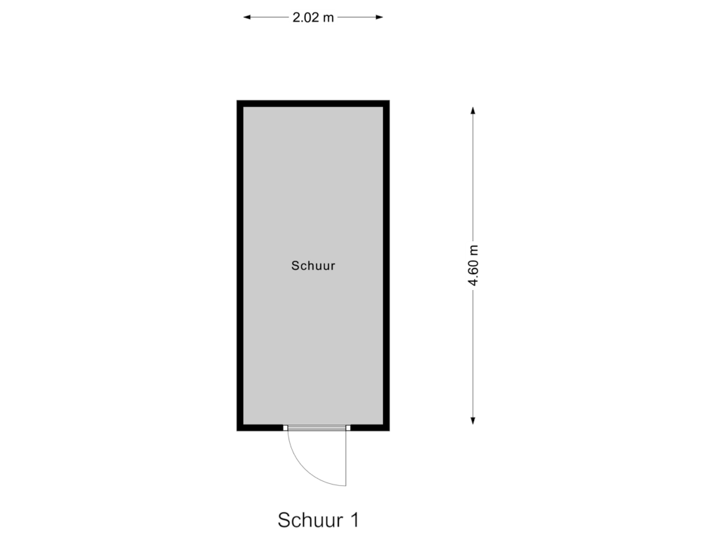 Bekijk plattegrond van Schuur 1 van Vlakestraat 7