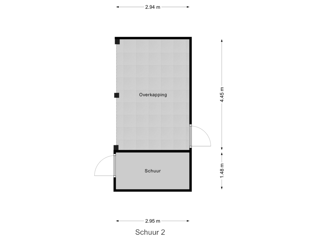 Bekijk plattegrond van Schuur 2 van Vlakestraat 7