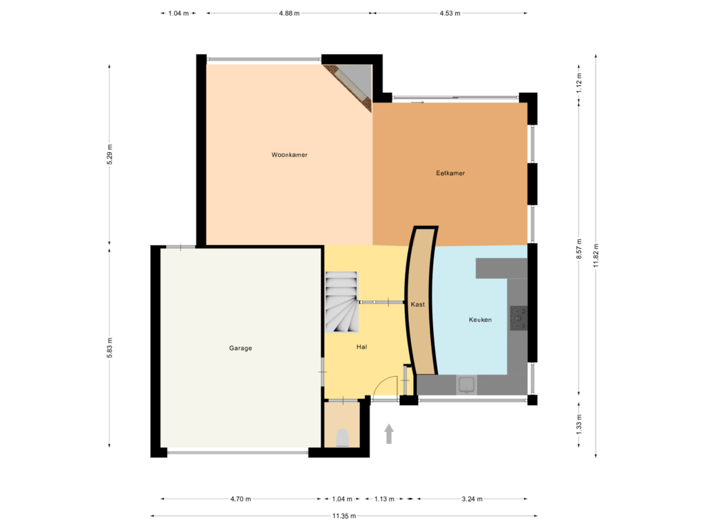 Bekijk plattegrond van Begane grond van Dreef 34