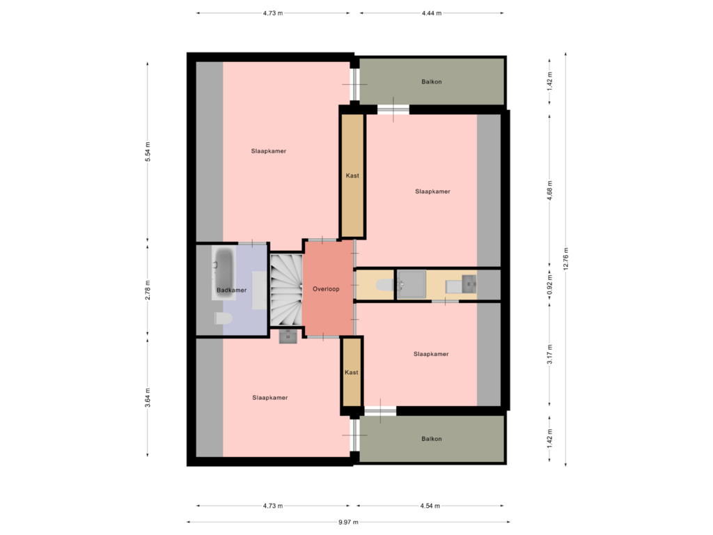 Bekijk plattegrond van Eerste verdieping van Dreef 34