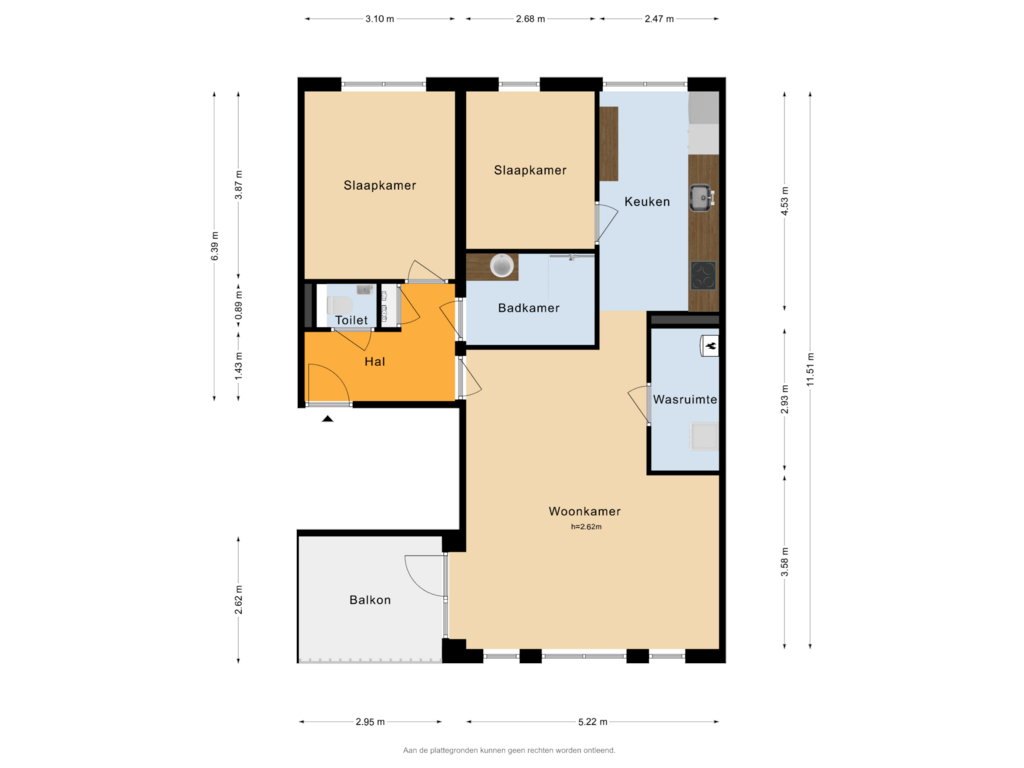 Bekijk plattegrond van APPARTEMENT van Oostdijk 21-A