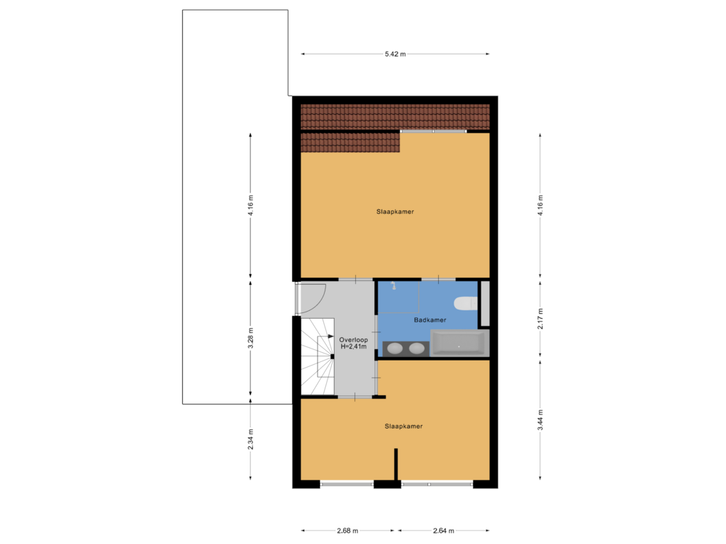 View floorplan of Eerste verdieping of Charles Weddepohllaan 57