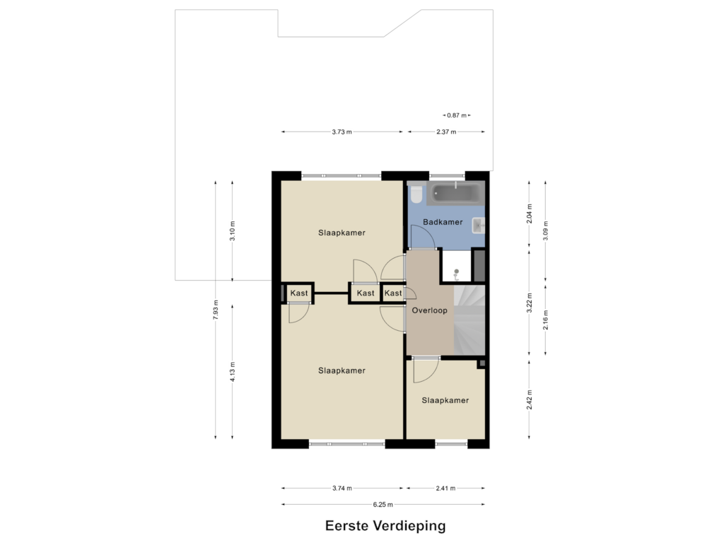 Bekijk plattegrond van Eerste Verdieping van Kloosterstraat 59