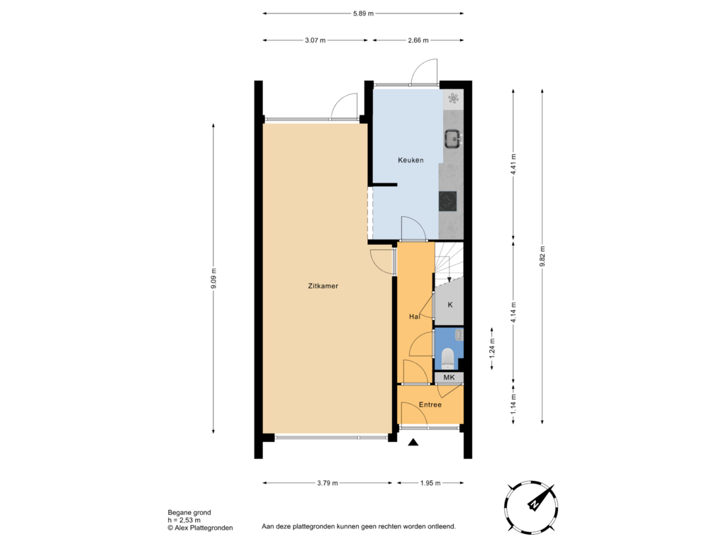 View floorplan of Begane grond of Van Duivenvoordelaan 81