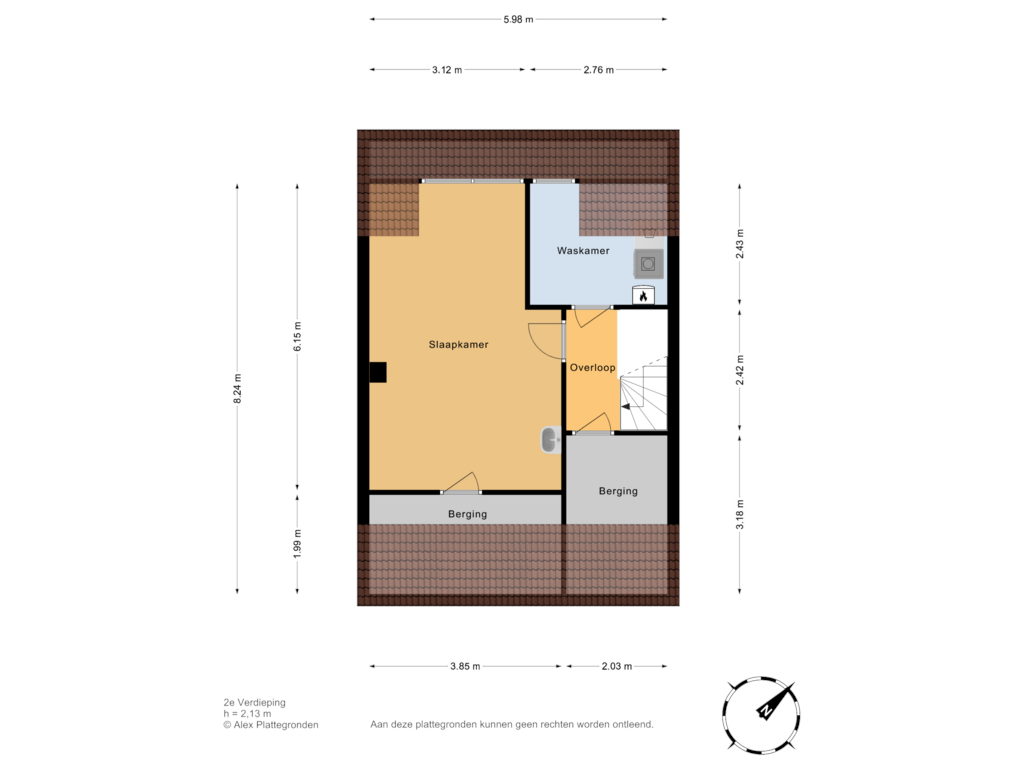 View floorplan of 2e Verdieping of Van Duivenvoordelaan 81