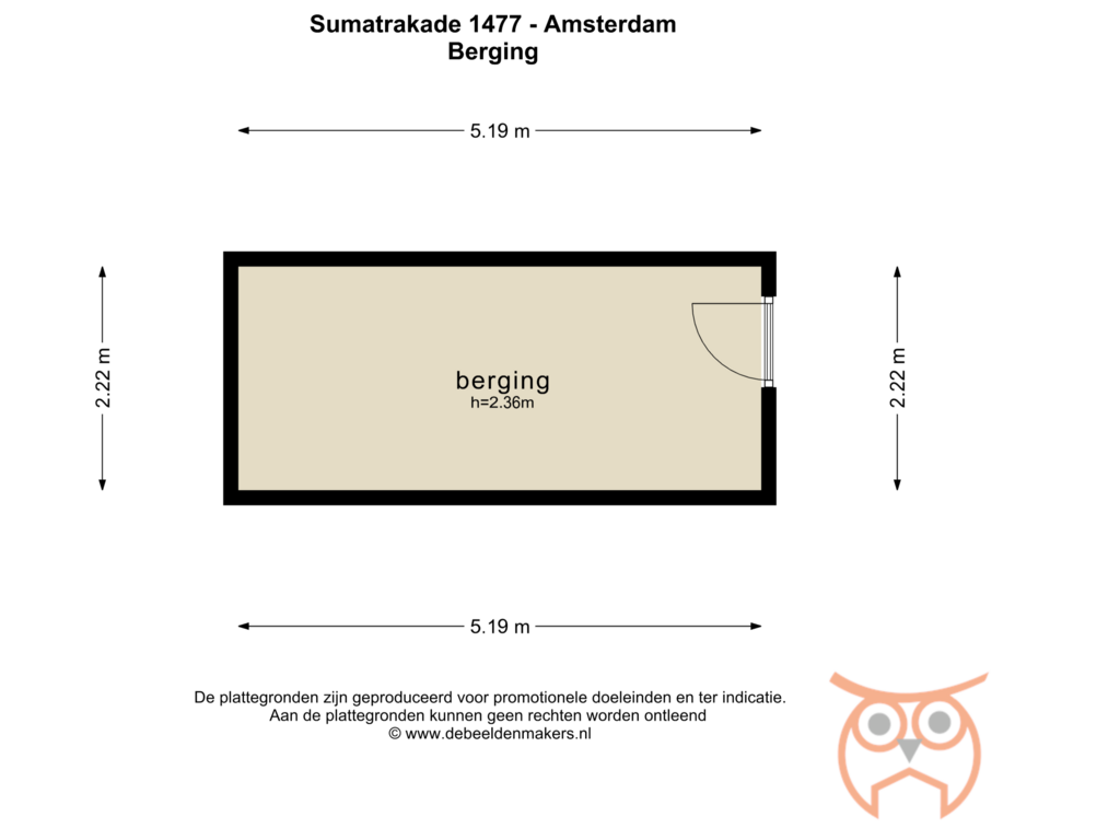 View floorplan of BERGING of Sumatrakade 1477