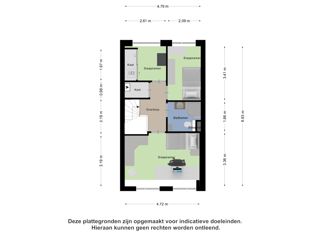 Bekijk plattegrond van Eerste Verdieping van Reukgras 4