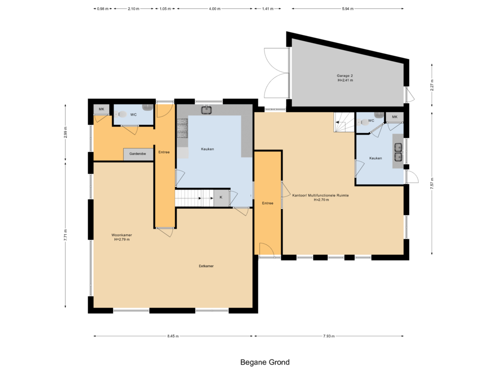 Bekijk plattegrond van Begane Grond van Oosterlaan 63