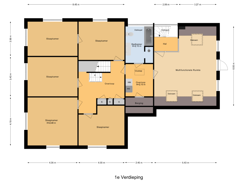 Bekijk plattegrond van 1e Verdieping van Oosterlaan 63