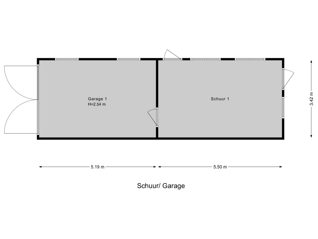 Bekijk plattegrond van Schuur/ Garage van Oosterlaan 63