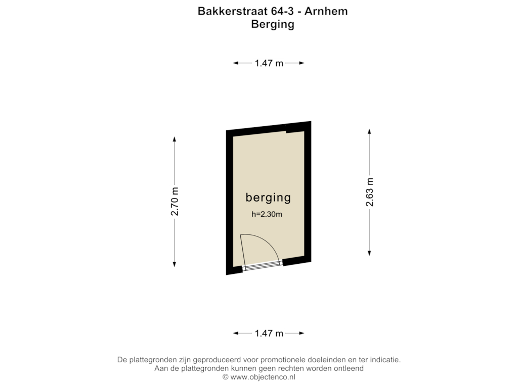 Bekijk plattegrond van Berging van Bakkerstraat 64-3