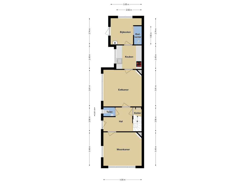 View floorplan of Begane grond of Moeshofweg 2