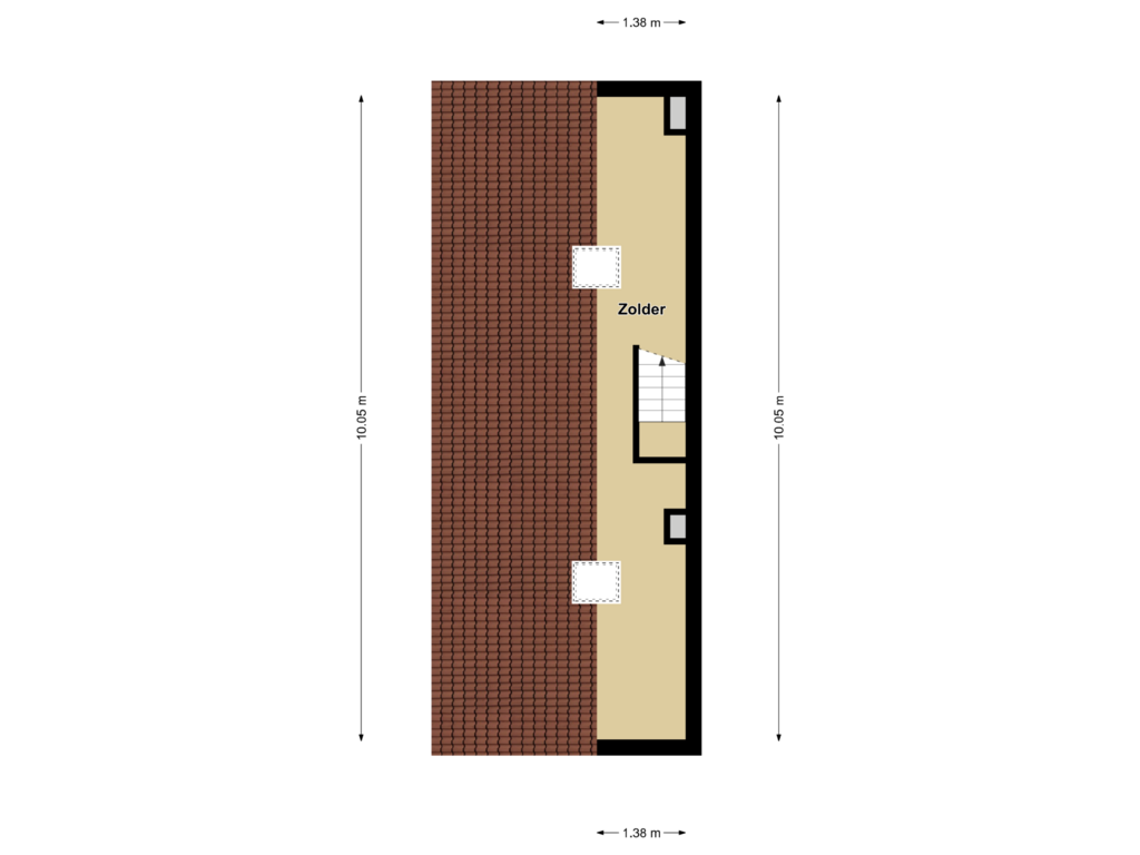 View floorplan of 2e verdieping of Moeshofweg 2