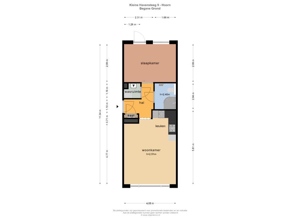 View floorplan of BEGANE GROND of Kleine Havensteeg 9