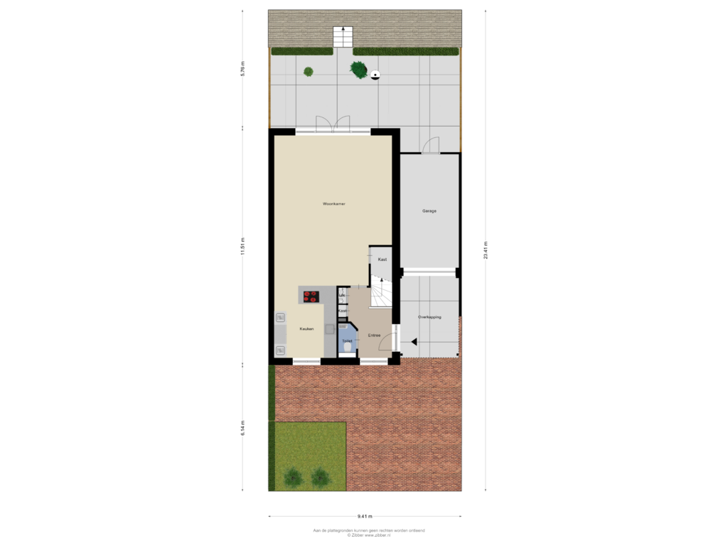 View floorplan of Begane grond Tuin of Menagerie 18