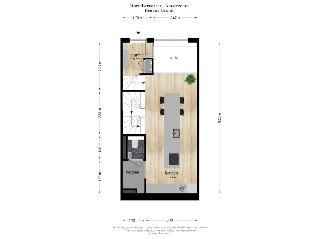 View floorplan of BEGANE GROND of Mortelstraat 111