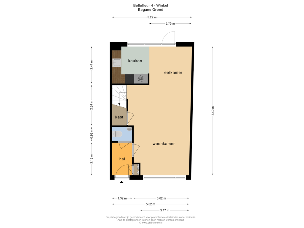 View floorplan of BEGANE GROND of Bellefleur 4