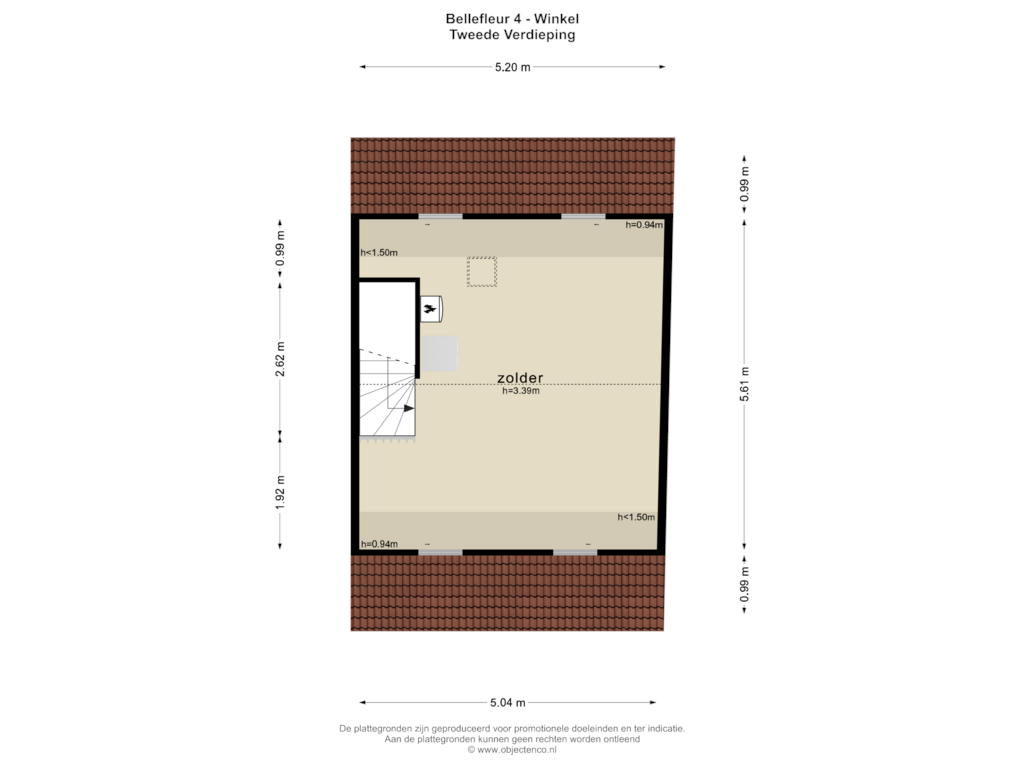 View floorplan of TWEEDE VERDIEPING of Bellefleur 4