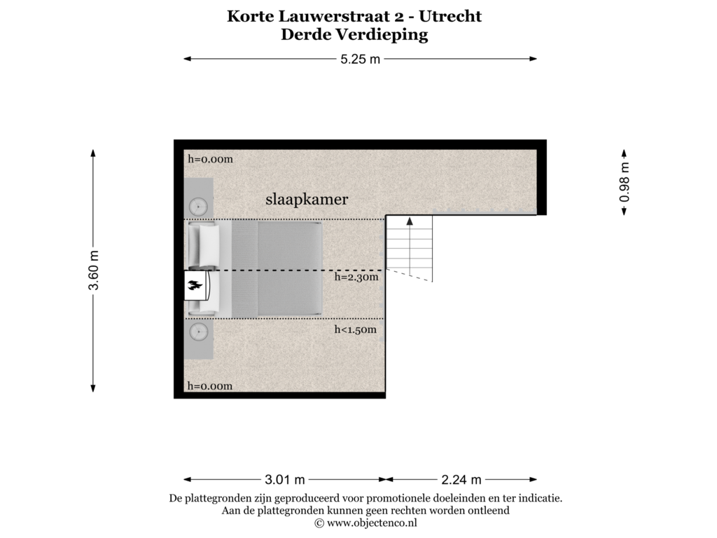 Bekijk plattegrond van DERDE VERDIEPING van Korte Lauwerstraat 2