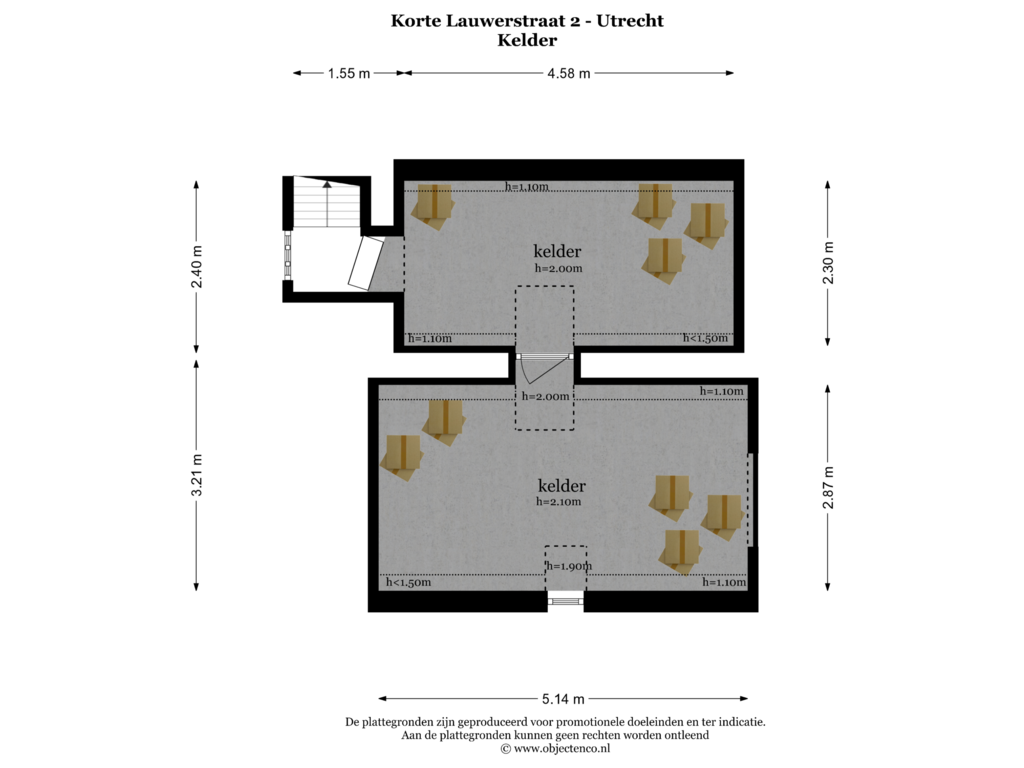 Bekijk plattegrond van KELDER van Korte Lauwerstraat 2