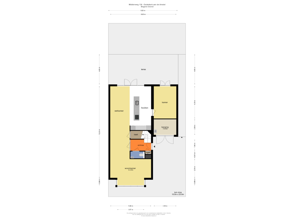 Bekijk plattegrond van BEGANE GROND van Middenweg 136