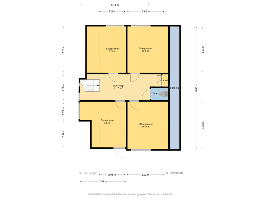 Bekijk plattegrond van 1e verdieping van Weenderstraat 8