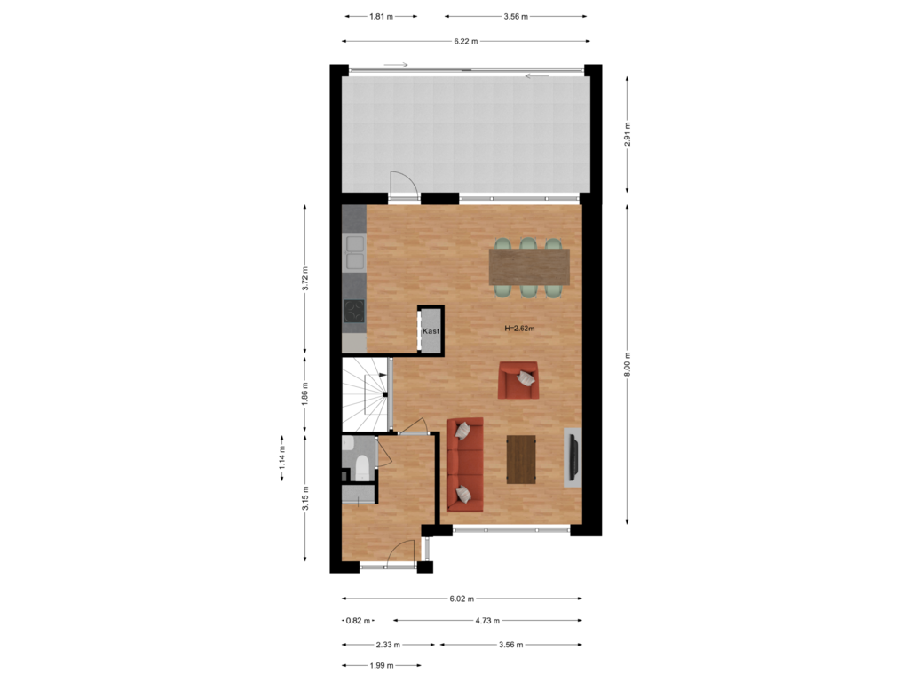 View floorplan of Begane Grond of Fazantenveld 77